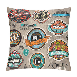 Personality  Set Of Premium Quality Vintage Labels Pillow Covers