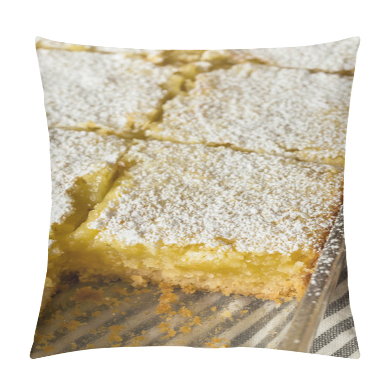 Personality  Sweet Homemade Lemon Bars With Powdered Sugar For Dessert Pillow Covers