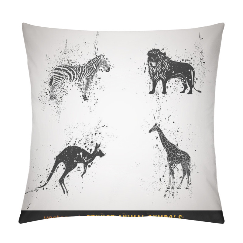 Personality  Selected Grungy Animals Symbols/icons Pillow Covers