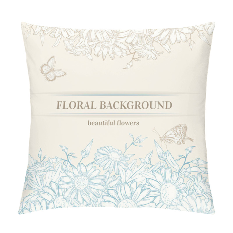Personality  Chamomile Flowers And Butterflies. Pillow Covers