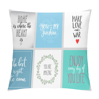 Personality  Lettering Postcard Quotes Set Pillow Covers