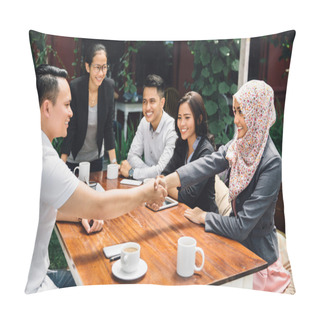 Personality  Creative Business Meeting In A Cafe  Pillow Covers