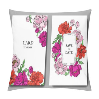 Personality  Peony Floral Botanical Flowers. Wild Spring Leaf Wildflower Isolated. Black And White Engraved Ink Art. Pillow Covers