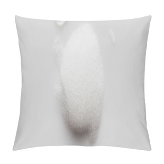 Personality  Top View Of Soap Foam On Grey Background, Panoramic Shot Pillow Covers