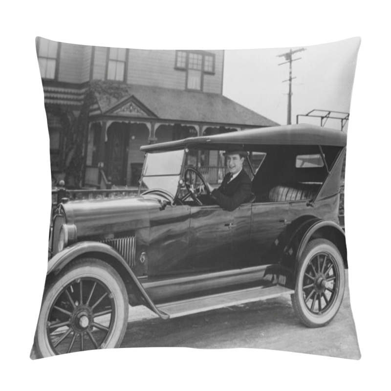 Personality  Portrait of man in car pillow covers