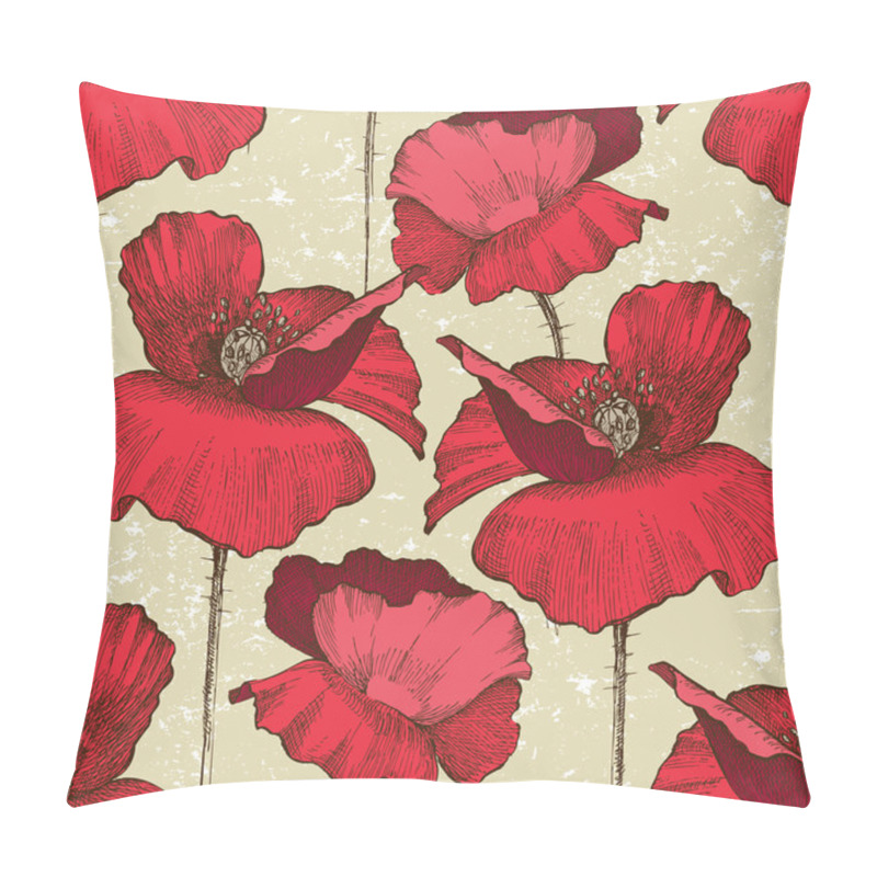 Personality  seamless poppy ornament pillow covers