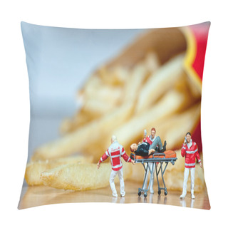 Personality  Heart Attack. Unhealthy Food Concept Pillow Covers