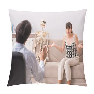 Personality  Young Patient Visiting Psychologist For Therapy Pillow Covers