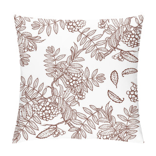 Personality  Autumn Rowanberry Leaves And Seads Seamless Pattern Pillow Covers