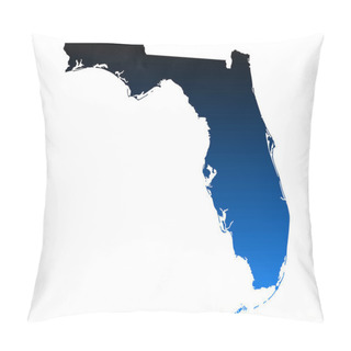 Personality  Map Of Florida, Graphic Geography Map Pillow Covers