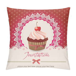 Personality  Vintage Card With Cupcake Pillow Covers