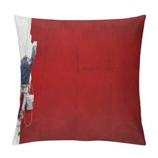 Personality  Industrial Paint Red Background Pillow Covers