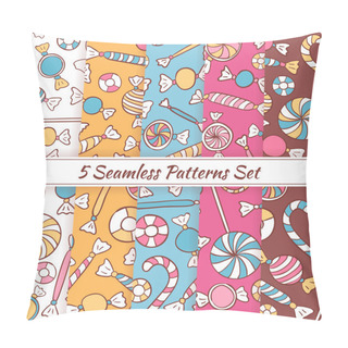 Personality  Sketch Doodle Candies Sweets Seamless Patterns Set Pillow Covers