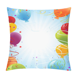 Personality  Celebration Background With Balloons Pillow Covers