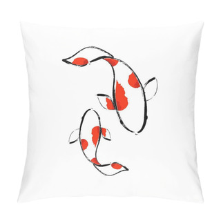 Personality  Koi Logo Japan Fish Japanese Symbol Background Illustration Vector Stock Pillow Covers