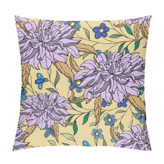 Personality  Decorative Flowers For Design. Ornament From Flowers And Leaves On A Bronze Background. Floral Seamless Pattern. Pillow Covers