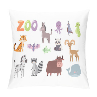 Personality  Zoo Animals Vector Set. Pillow Covers