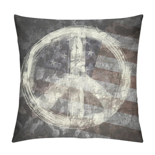 Personality  Peace Sign On Military Background Pillow Covers