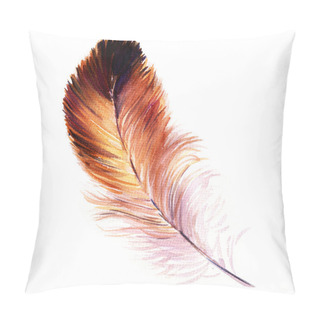 Personality  Beautiful Watercolor Bird Feather Isolated Pillow Covers