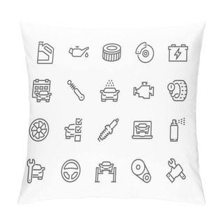 Personality  Line Car Service Icons Pillow Covers