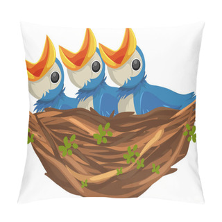 Personality  Hungry Chicks Cartoon Character Illustration Pillow Covers