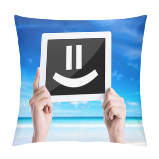 Personality  Tablet Pc With Smiley Face Pillow Covers