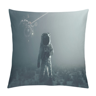 Personality  Astronaut Walking On An Unexplored Planet. Elements Furnished By NASA Pillow Covers