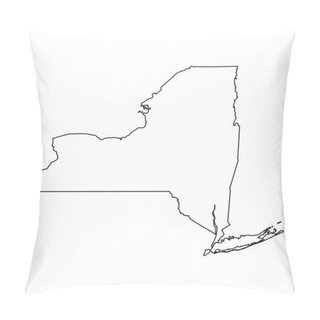 Personality  New York NY State Border USA Map Outline Pillow Covers