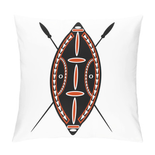 Personality  African Warrior Shield And Spear Pillow Covers