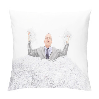 Personality  Desperate Senior Holding Shredded Paper Pillow Covers