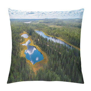 Personality  Forests And Lakes Of Karelia From Above Pillow Covers