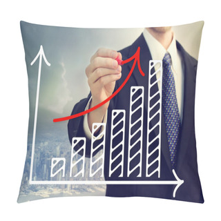 Personality  Businessman Drawing A Rising Arrow Pillow Covers