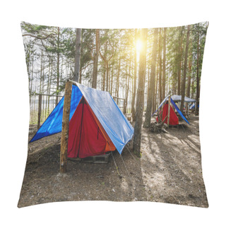 Personality  The Tents Are Standing In The Forest Pillow Covers