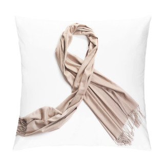 Personality  Stylish Scarf On White Background, Top View Pillow Covers