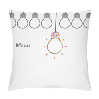 Personality  Creative Light Bulb Idea And Difference Concept Pillow Covers