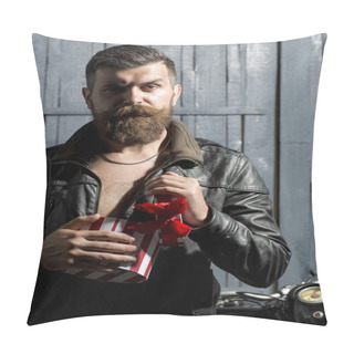 Personality  Handsome Man With Present Box Pillow Covers