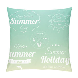 Personality  Retro Summertime Background Vector Illustration   Pillow Covers
