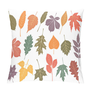 Personality  Vector Illustration Set Of 19 Autumn Leaves. Pillow Covers