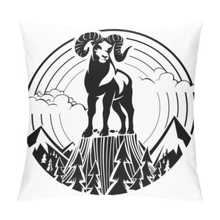 Personality  Mountain Bighorn Sheep. Pillow Covers