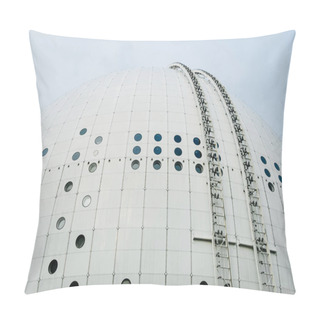 Personality  Close-up Photo Of Ericsson Globe In Stockholm. Modern Architecture Concept Pillow Covers