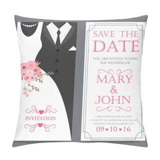 Personality  Bride And Groom,wedding Invitation Card Pillow Covers