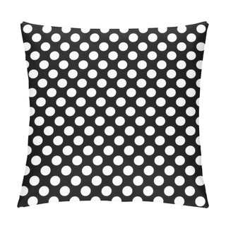 Personality  Seamless Vector White Polka Dots Pattern On Black Background Pillow Covers