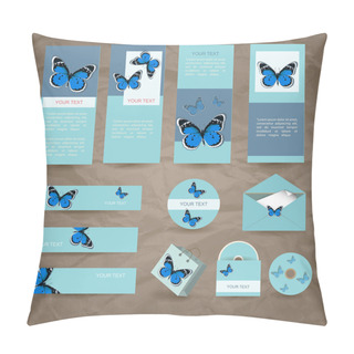 Personality  Stationery Design Set In Vector Format Pillow Covers