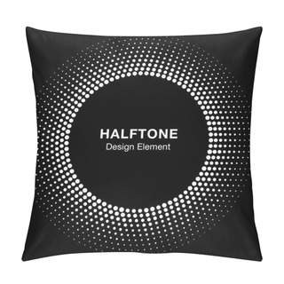 Personality  White Abstract Halftone Circle Logo Design Element Pillow Covers