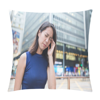 Personality  Woman Suffering From Headache Pillow Covers