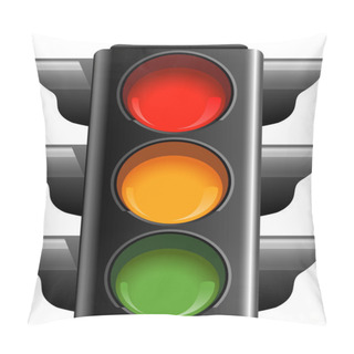 Personality  Traffic Lights Over White. EPS 8, AI, JPEG Pillow Covers