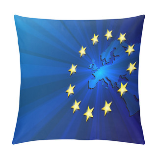 Personality  Europe Map And European Union Flag Pillow Covers