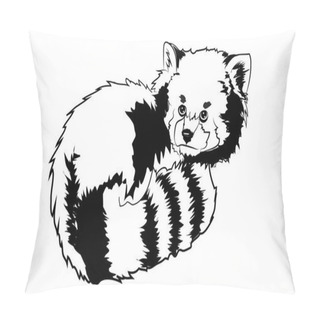 Personality  Vector Illustrated Portrait Of Red Panda Also Called Red Bear-Ca Pillow Covers