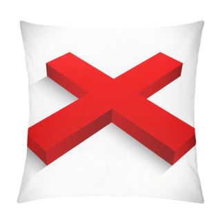 Personality  Red X Shape. Removal, Incorrect, Faliure, Negativity Concepts Pillow Covers