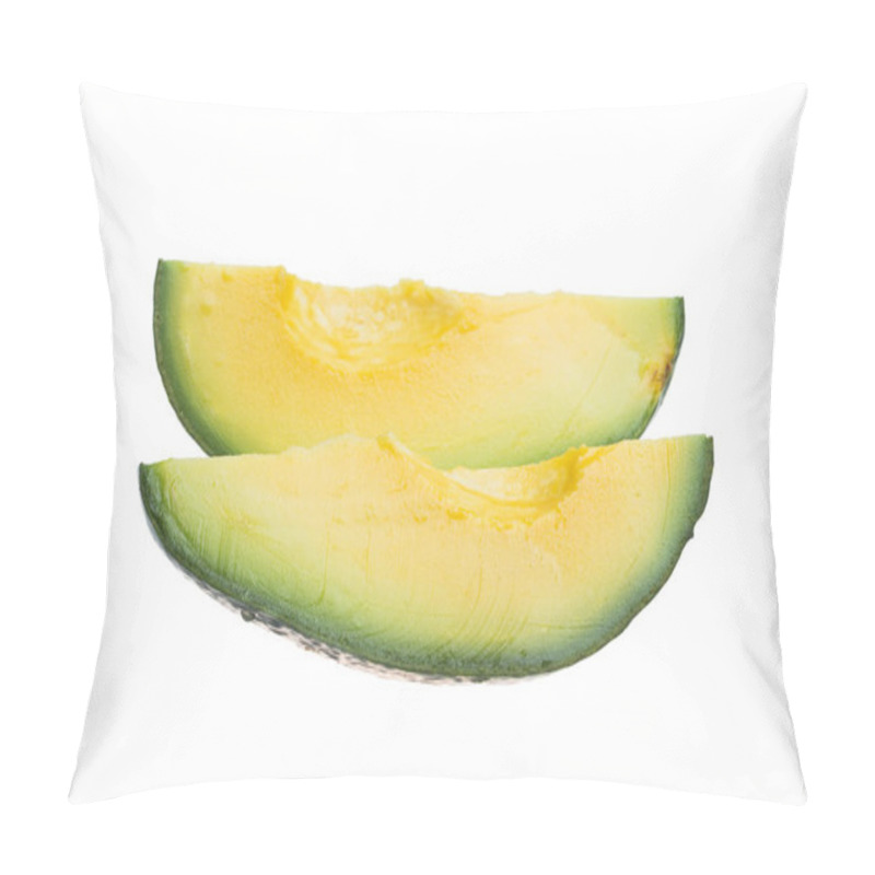 Personality  Chopped Avocado Isolated On A White Background. Pillow Covers